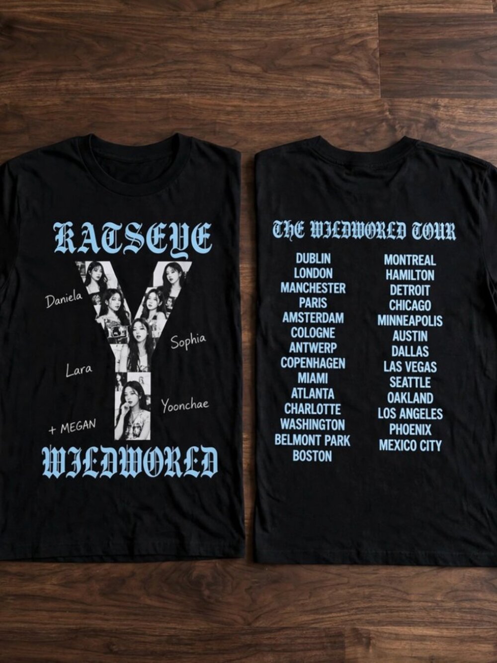 Katseye Wildworld Tour 2026 Black Two-Sided Graphic T-Shirt S-4XL [Reprint]